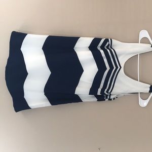 Navy dress with bow on back